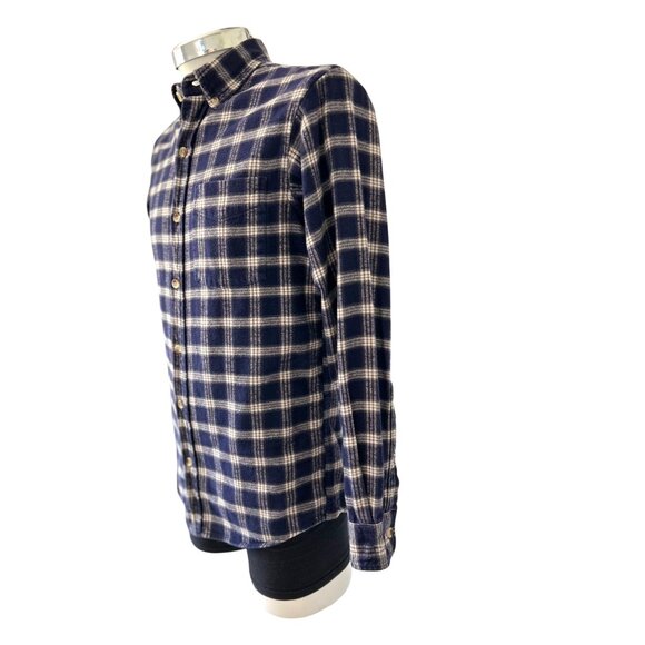 RED HEAD ~ Mens Blue & White Plaid Flannel Button-Up Shirt ~ S ~ 100% Cotton - Picture 9 of 10